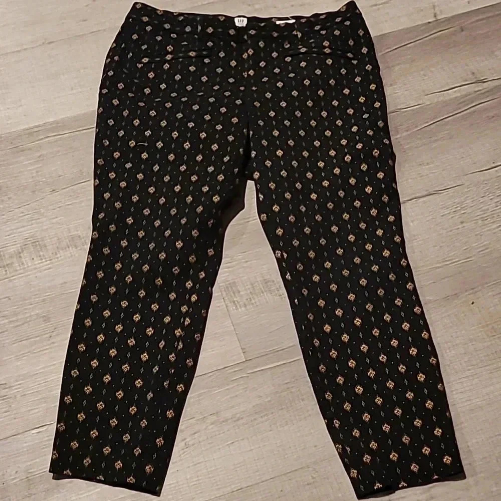 NWT Gap Skinny Ankle Pants Women's 12 Curvy fit Metallic Gold/Black 2Way…
